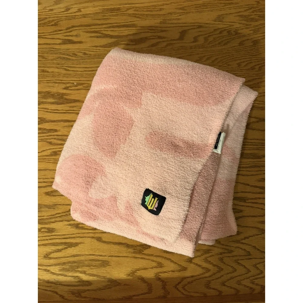 Wicked Glinda Paul Tazewell Pink Bedding Soft Cozy Feather Knit Throw Blanket